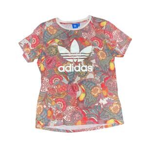 Adidas Farm FUGIPRABALI Floral Boyfriend Shirt Size Small Trefoil Logo Sports